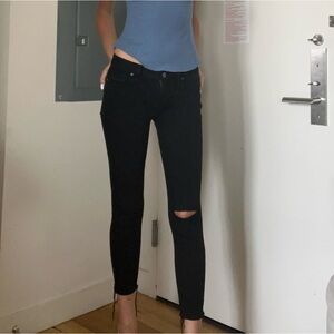 Paige black distressed verdugo crop jeans